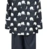 CeLaVi Regenanzug Dunkelblau Mit Weissen Elefanten Set Regenhose + Regenjacke