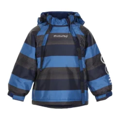 Minymo Winterjacke Le93 Doppelzipper Pavement Blau Gestreift