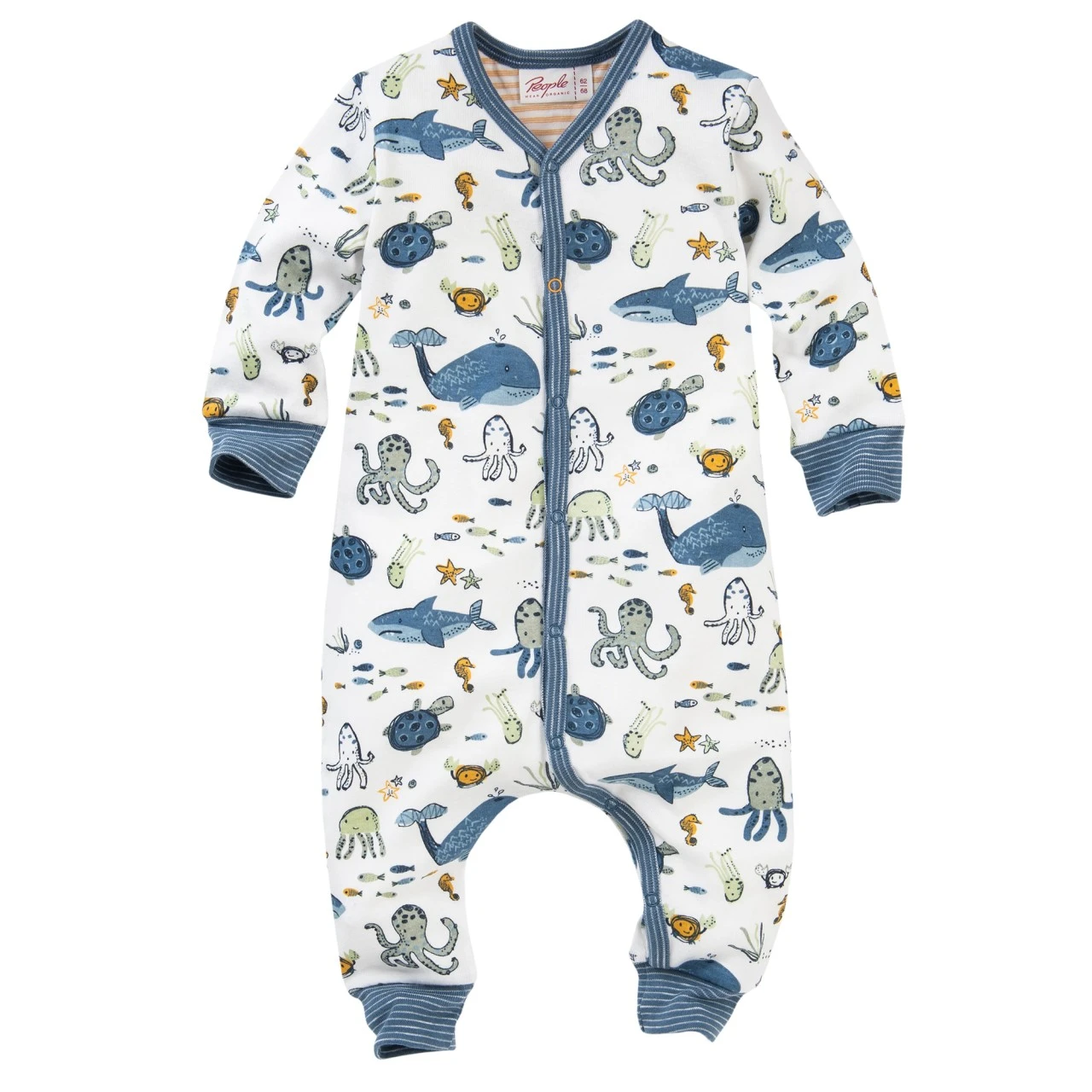 People Wear Organic Baby Overall Weiß Unterwasserwelt 1 People Wear Organic Baby Overall Weiß Unterwasserwelt
