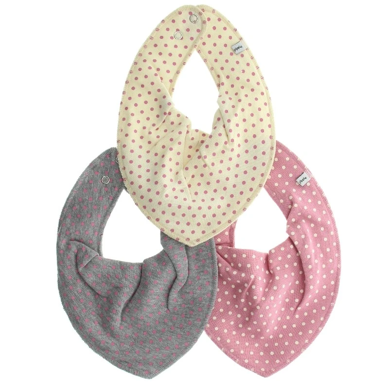 Pippi Halstücher 3er Set Pünktchen Rosa/grau/creme 4 Pippi Halstücher 3er Set Pünktchen Rosa/grau/creme – Bild 4