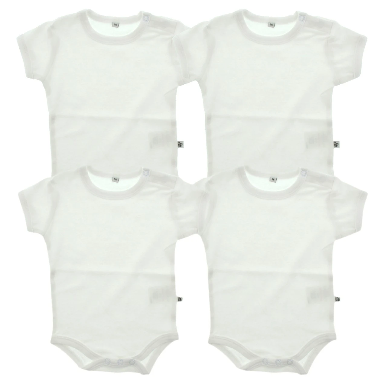 Pippi Kurzarm Body Uni Weiß 4er Pack Baumwolle 2 Pippi Kurzarm Body Uni Weiß 4er Pack Baumwolle – Bild 2