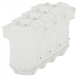 Pippi Kurzarm Body Uni Weiß 4er Pack Baumwolle