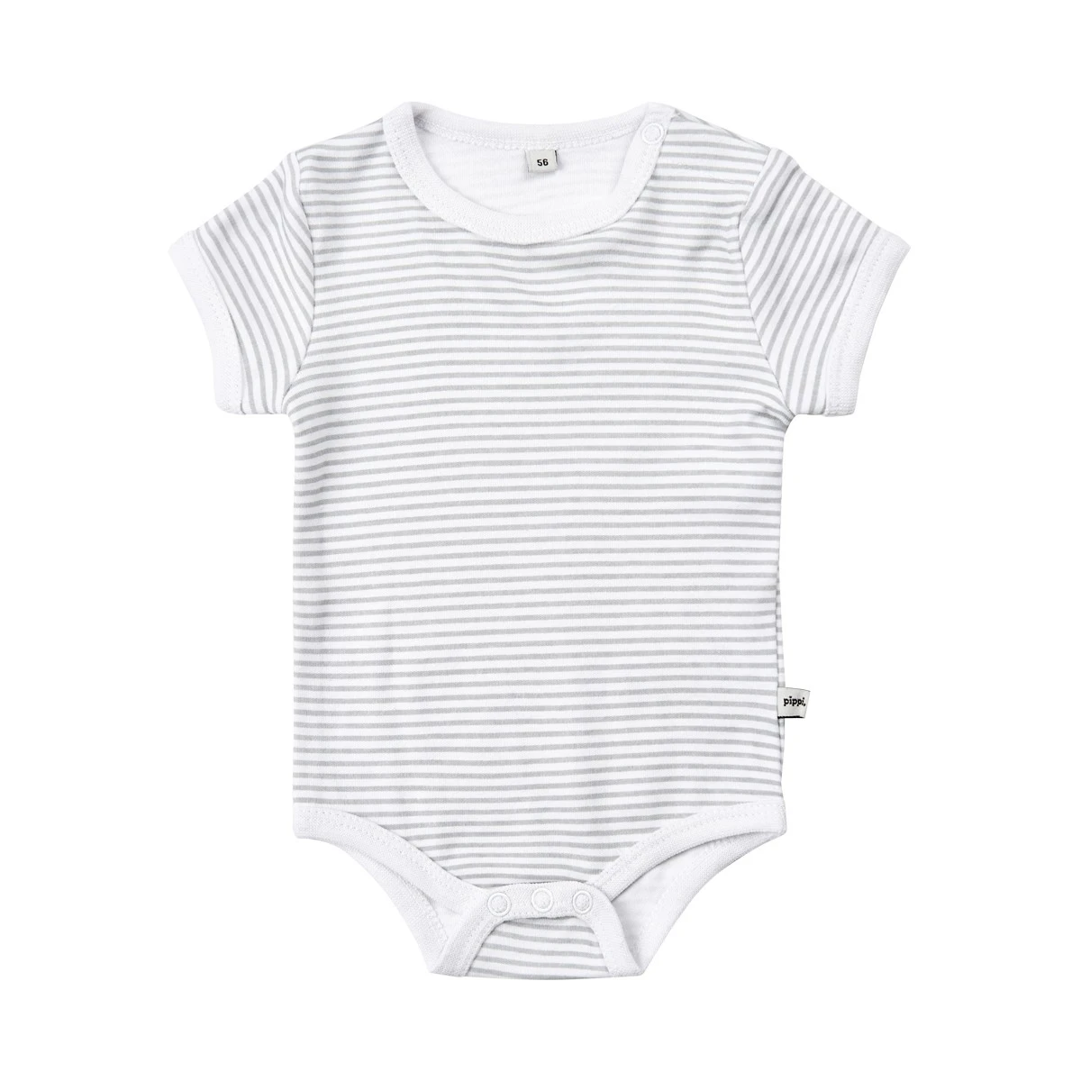 Pippi Kurzarm Body Grau/weiß Streifen & Wald Tiere 4er Pack Baumwolle 4 Pippi Kurzarm Body Grau/weiß Streifen & Wald Tiere 4er Pack Baumwolle – Bild 4