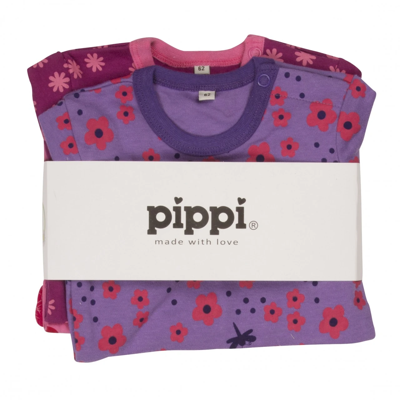 Pippi Kurzarm Body Pink Dots & Blümchen 4er Pack Baumwolle 2 Pippi Kurzarm Body Pink Dots & Blümchen 4er Pack Baumwolle – Bild 2