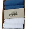 Pippi Mullwindeln Organic 4er Pack Mittelblau/weiß Biobaumwolle