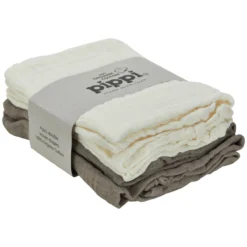 Pippi Organic Mullwindeln Cinder/creme 4er Pack