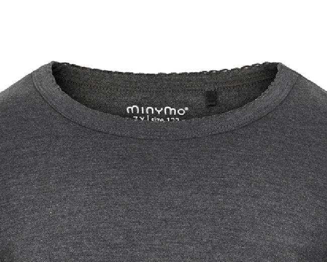 Minymo Langarmshirt Dunkelgrau Melange Viskose Aus Bambus 2 Minymo Langarmshirt Dunkelgrau Melange Viskose Aus Bambus – Bild 2