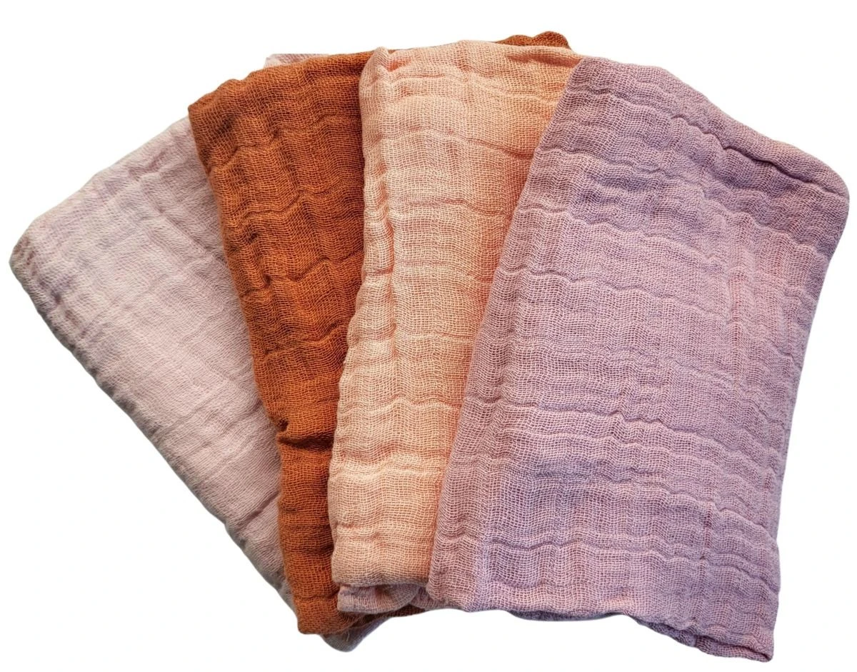 Pippi Babywear Mulltücher Mauve Rose 4er Pack Organic Spucktücher 2 Pippi Babywear Mulltücher Mauve Rose 4er Pack Organic Spucktücher – Bild 2