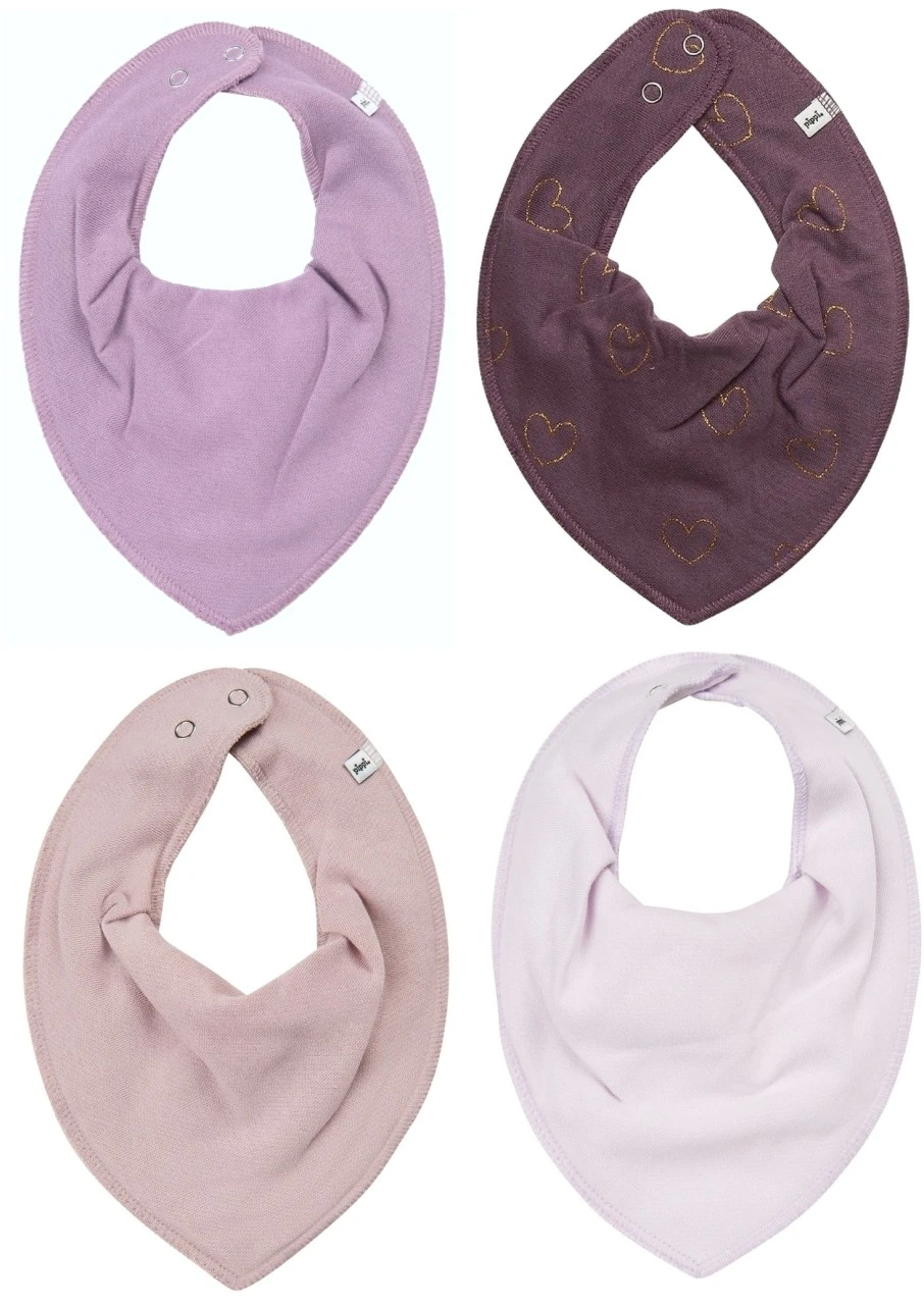 Pippi Mädchen Halstücher Violet Hearts Mix 4er Set 1 Pippi Mädchen Halstücher Violet Hearts Mix 4er Set