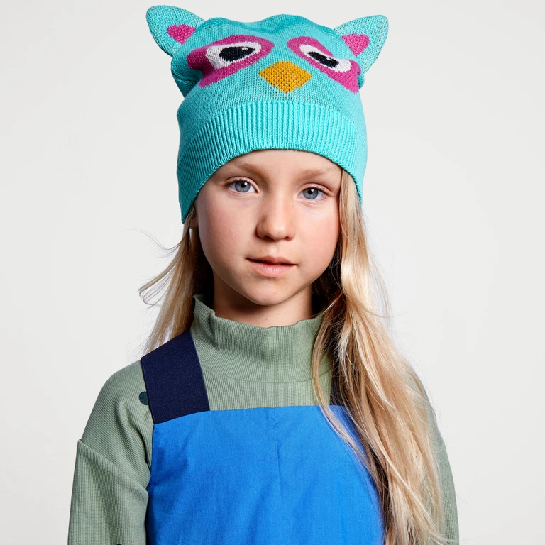 Affenzahn Mädchen Mütze Eule Aus Baumwolle 2 Affenzahn Mädchen Mütze Eule Aus Baumwolle – Bild 2