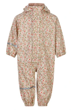 Celavi Regenoverall Blümchen Sandbeige/rosa Einteiler