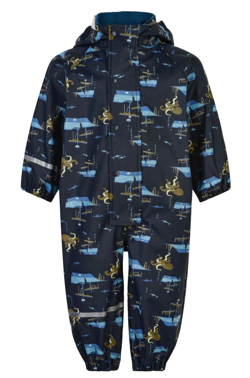 Celavi Regenoverall Blau Oktopus Einteiler 1 Celavi Regenoverall Blau Oktopus Einteiler