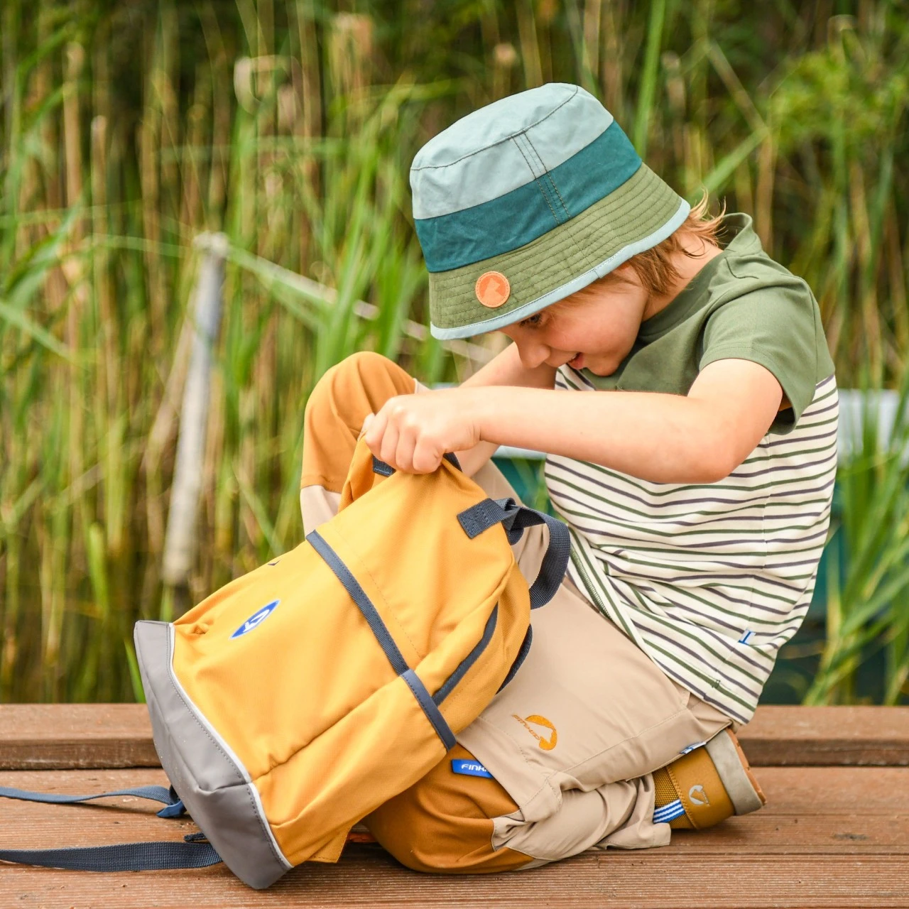 Finkid LASSE Fischerhut Rose/golden Yellow Mädchen Sonnenhut 2 Finkid LASSE Fischerhut Rose/golden Yellow Mädchen Sonnenhut – Bild 2