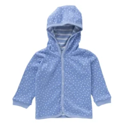 Baby Wendejacke Himmelblau Dots Mit Kapuze Bio-Baumwolle