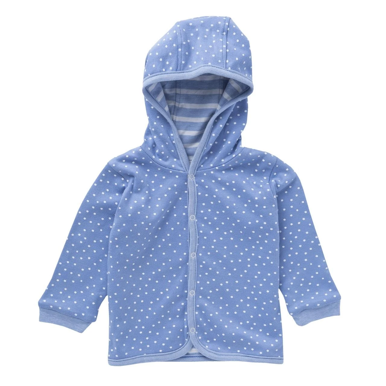 Baby Wendejacke Himmelblau Dots Mit Kapuze Bio-Baumwolle 1 Baby Wendejacke Himmelblau Dots Mit Kapuze Bio-Baumwolle