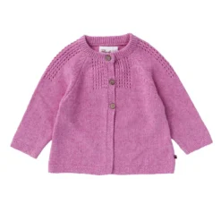 Baby Mädchen Strickjacke Pink Melange Bio-Baumwolle