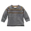 People Wear Organic Strick Pullover Schiefergrau Norweger-Muster