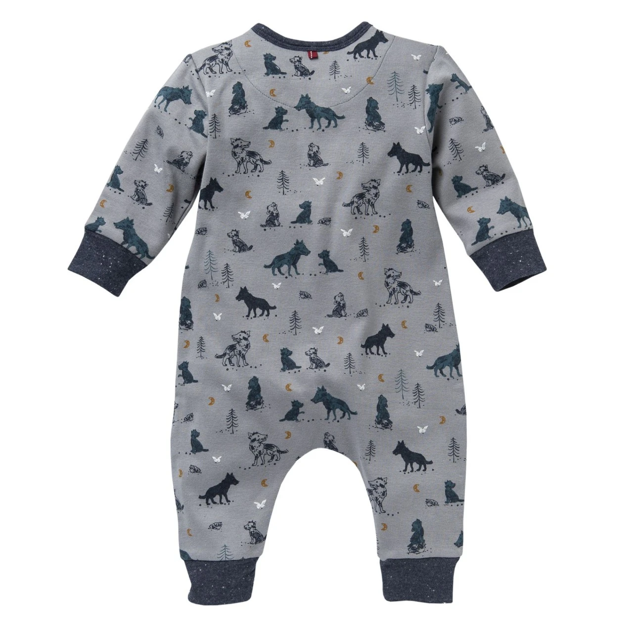 People Wear Organic Baby Overall Wölfchen Taubengrau 2 People Wear Organic Baby Overall Wölfchen Taubengrau – Bild 2