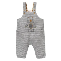 People Wear Organic Latzhose Kieselgrau Geringelt Bär Sweat-Pants