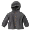 People Wear Organic Fleece Kapuzenjacke Schiefergrau Melange