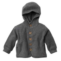 People Wear Organic Fleece Kapuzenjacke Schiefergrau Melange