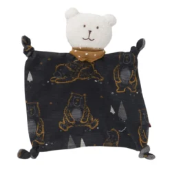 People Wear Organic Schmusetuch Bär Anthrazit Biobaumwolle