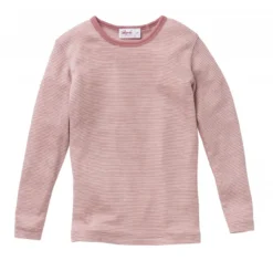 People Wear Organic Langarmshirt Wolle-Seide Geringelt