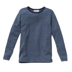 People Wear Organic Langarmshirt Wolle-Seide Geringelt