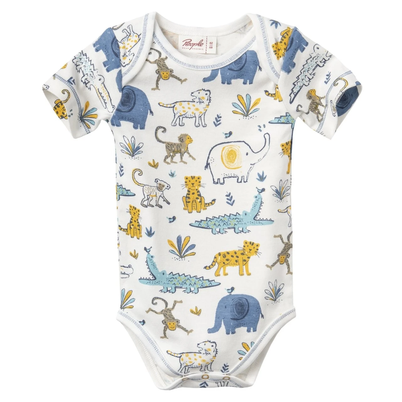 People Wear Organic Body Kurzarm Zootiere Weiß 1 People Wear Organic Body Kurzarm Zootiere Weiß