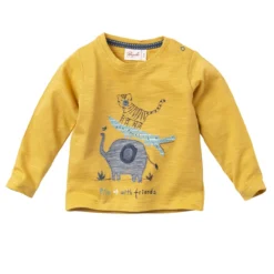 People Wear Organic Langarm Shirt Honiggelb "Freunde"