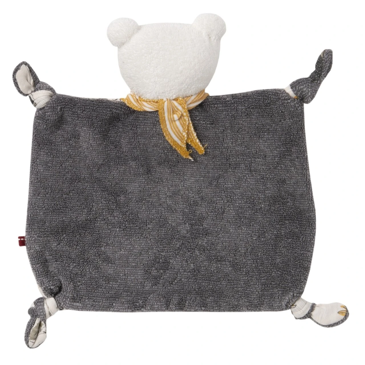 People Wear Organic Bär Schmusetuch Schiefergrau Mit Äffchen-Motiv 2 People Wear Organic Bär Schmusetuch Schiefergrau Mit Äffchen-Motiv – Bild 2