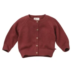 People Wear Organic Strick Jacke Dunkelrot Bio-Baumwolle