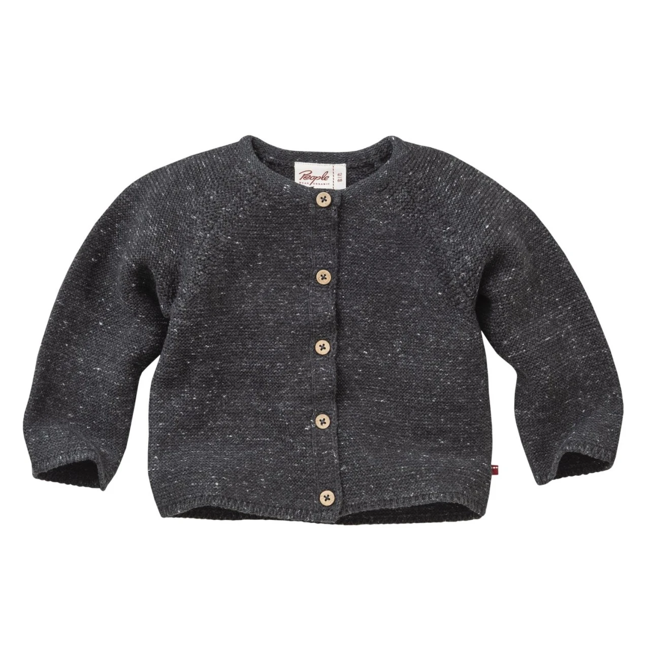 People Wear Organic Strickjacke Anthrazit Melange Bio-Baumwolle 1 People Wear Organic Strickjacke Anthrazit Melange Bio-Baumwolle