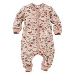 People Wear Organic Baby Overall Wintervögel Rosa