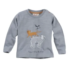 People Wear Organic Langarmshirt Blaugrau Arktische Freunde