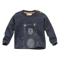 People Wear Organic Langarmshirt Bär Dunkelblau Geringelt