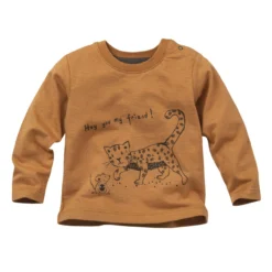 People Wear Organic Langarmshirt Katze & Maus Zimt Bio-Baumwolle