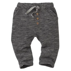 People Wear Organic Sweat-Hose Jogginghose Anthrazit Geringelt