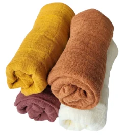 Pippi Babywear Mulltücher Herbstwald 4er Pack Organic