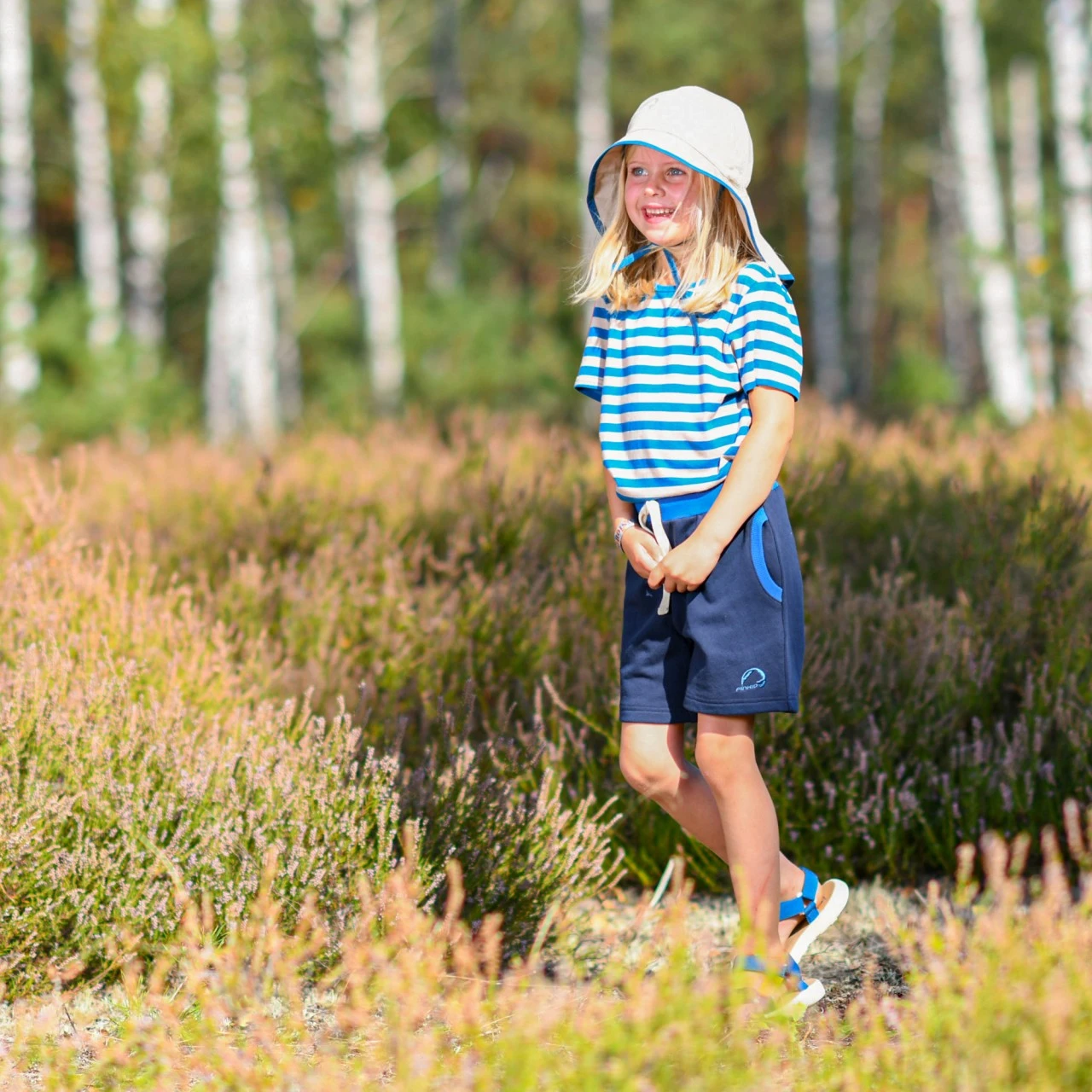 Finkid Maalari Blockstreifen T-Shirt Chili / Peach 2 Finkid Maalari Blockstreifen T-Shirt Chili / Peach – Bild 2