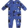 Walkiddy Baby Overall Playful Orcas Blau Langarm Schlafanzug