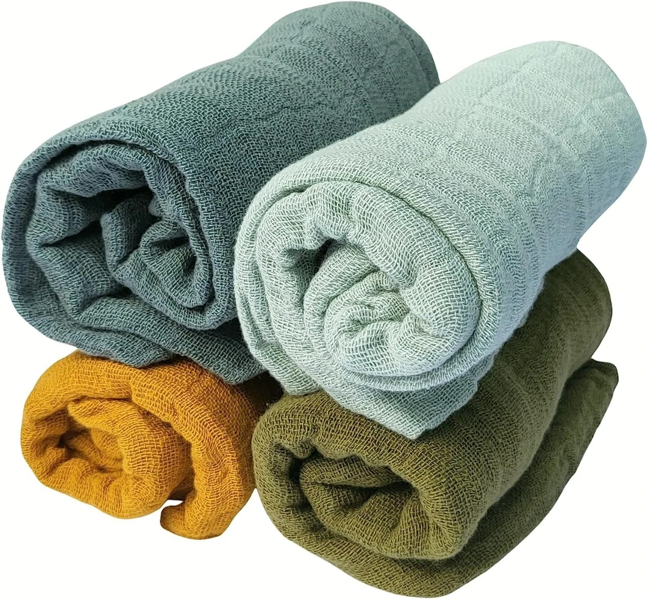 Pippi Babywear Mulltücher Green Meadow 4er Pack Organic Spucktücher