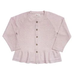 People Wear Organic Mädchen Strickjacke Ajour Rosa Bio-Baumwolle