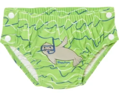 Playshoes Schwimmwindel Robbe Hellgrün Baby Badehose Mit Druckknöpfen