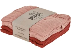 Pippi Babywear Mulltücher Red/misty Rose 4er Pack Organic Redwood/misty Rose