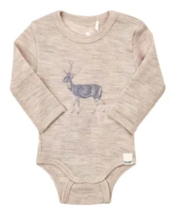 Celavi Baby Body Wolle Hirsch Beige Melange