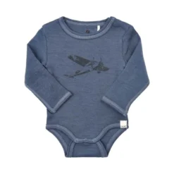 Celavi Body Wolle Flugzeug Jeansblau Melange