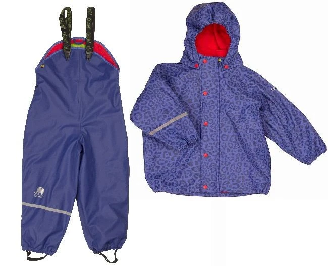 CeLaVi Thermo Regenset Navy Purple Leopard Zweiteiler Mit Fleecefutter 1 CeLaVi Thermo Regenset Navy Purple Leopard Zweiteiler Mit Fleecefutter