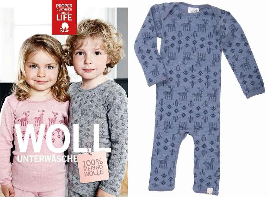 Celavi Langarmshirt Grau Melange Elche Unterhemd Wolle 2 Celavi Langarmshirt Grau Melange Elche Unterhemd Wolle – Bild 2