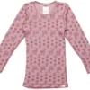 Celavi Unterhemd Rosa Melange Mit Elchen Langarm Merino Schurwolle Ökotex100